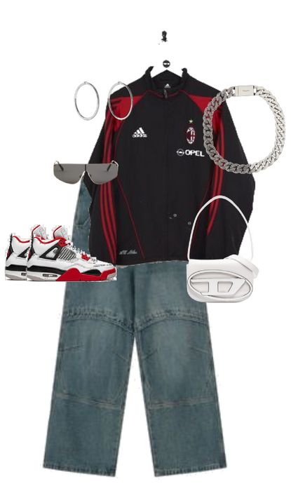 futbol/soccer streetstyle look (ac milan) Outfit | ShopLook Ac Milan Outfit, Milan Outfits, Baddie Fits, Casual Trends, Outfit Maker, Outfit Shoplook, Ac Milan, Baddie Outfits, School Outfit