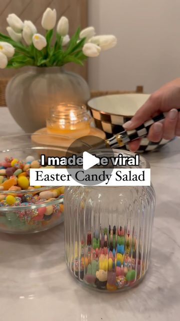 Brendt Blanks || Home Decor, DIYs, and Easy Recipes on Instagram: "Comment SHOP for ingredients and bunny jar!

Have you tried making this viral Easter candy salad? 👏🐰🐰We gave this easy Easter recipe a go over the weekend and it was so much fun. 

A fun Easter treat and can use as decor at parties. The bunny jar is the perfect finishing touch. 

I hope you’ll try it too! 🐰🐰

Wishing you the best start to your week, friend. So thankful for you!

#easter #easterdecor #eastercandy #eastercandysalad #candysalad #easyrecipeideas" Easter Candy Salad, Fun Easter Treats, Candy Salad, Easy Easter Recipes, Easter Recipe, Thankful For You, Easter Candy, Wish You The Best, Easy Easter