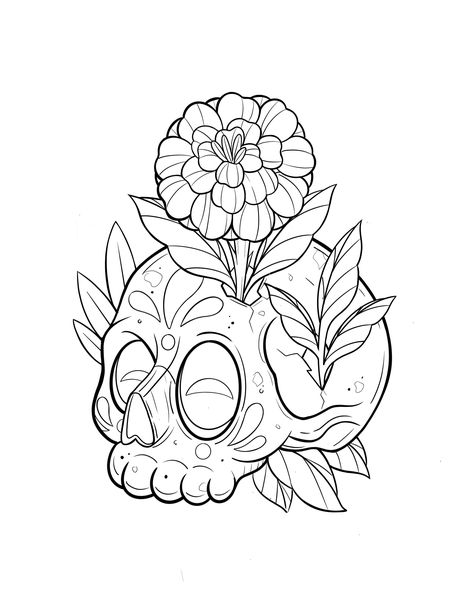 Unique Tattoos Ideas, Sugar Skull Drawing, Custom Tattoos, Dark Art Tattoo, Tattoo Design Book, Unique Tattoo Designs, Line Art Tattoos, Desenho Tattoo, Mini Drawings