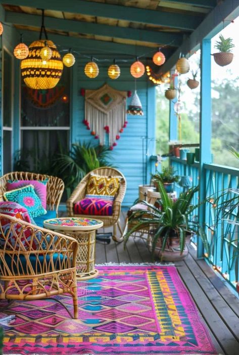 Beach House Interior Ideas, Caribbean Homes Interiors, Beach Shack Interior, Tropical Cabin, Beach Bungalow Decor, Hawaiian Beach House, Mexican Beach House, Colorful Beach House Decor, Colorful Beach House