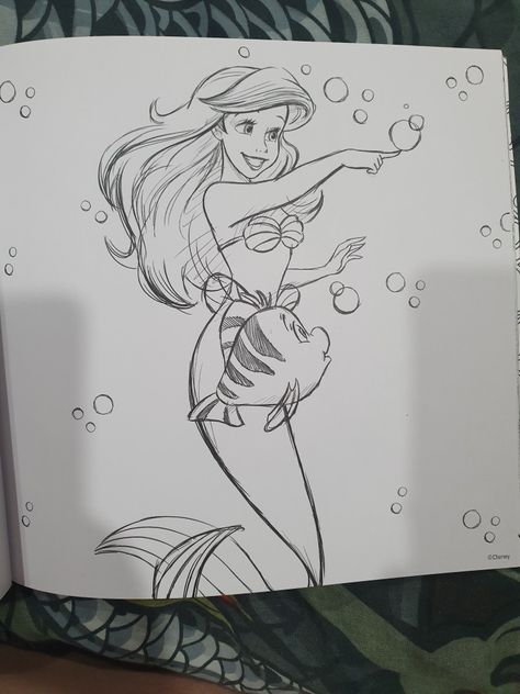 Disney Tattoo Sketches, Disney Sketch Ideas, Arial Drawing, Disney Ariel Art, Disney Ariel Drawing, Ariel Tattoo Design, Disney Sketch Tattoo, The Little Mermaid Drawing, Ariel Silhouette Tattoo