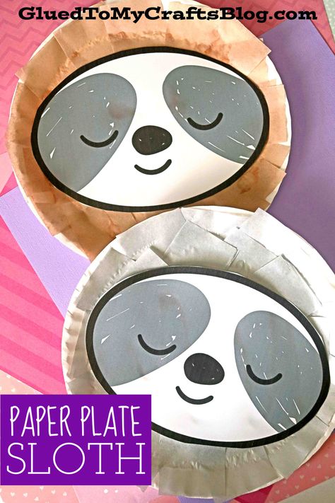 Paper Plate Sloth, Safari Kids Crafts, Sloth Craft, Cute Merchandise, Jungle Crafts, Summer Camp Art, Animal Lessons, Safari Kids, Sloth Art