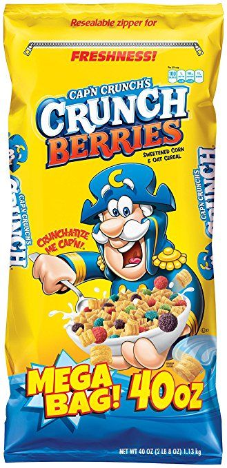 Snacks For Breakfast, Childhood Breakfast, Vegetables With Iron, Berries Breakfast, Berry Cereal, Crunchy Corn, Cap'n Crunch, Crunch Berries, Random Prints