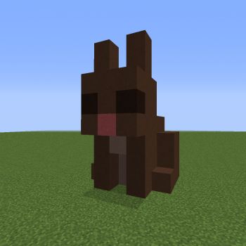 Small Rabbit Statue - GrabCraft - Your number one source for MineCraft buildings, blueprints, tips, ideas, floorplans! Minecraft Rabbit, Minecraft Fountain, Minecraft Building Blueprints, Minecraft Pig, Minecraft Statues, Rabbit Statue, Minecraft Images, Minecraft Banner Designs, Brown Rabbit