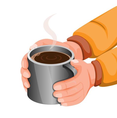 Hand holding hot chocolate or coffee in stainless steel mug, hot drink for stay warm in cold weather or camping activity. concept illustration in cartoon style vector isolated in white background Camping Activity, Cup Illustration, Daenerys And Jon, Drink Stand, Coffee Illustration, Camping Activities, Hand Holding, Cartoon Styles, Hot Coffee