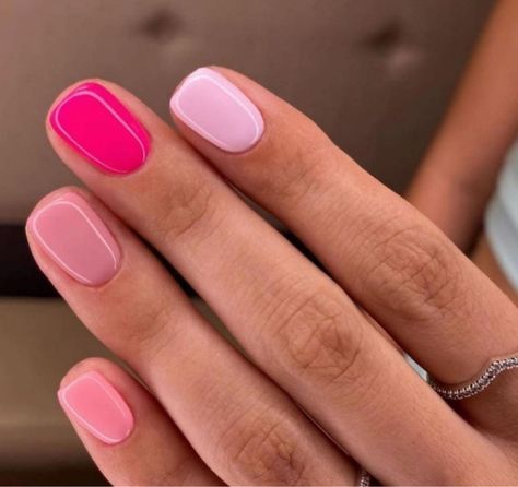 Minimalist Pink Nails, Monotone Nails, Pink Nails Dip, Short Gel Nails, Cute Gel Nails, Nails 2023, Dipped Nails, Orange Nails, Manicure Y Pedicure