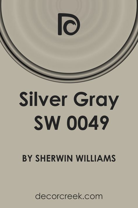 Silver Gray by Sherwin Williams (SW 0049) is a versatile, cool-toned shade perfect for various interior styles. Its light, ethereal quality brightens spaces and adds a sense of calm and sophisticated neutrality. Ideal for minimalist, Scandinavian, and contemporary designs, it serves as a serene base for bold accents or a muted palette. Silver Gray pairs beautifully with natural wood, metallic finishes like brushed nickel, and soft, plush fabrics, creating a balanced and inviting environment. Sherwin Williams Silver, Sherwin Williams Gray, Muted Palette, Neutral Paint Colors, Neutral Paint, Coordinating Colors, Sherwin Williams, Paint Color, Accent Colors