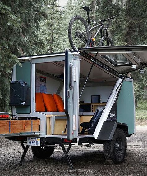 Home Made Camper Trailer, Bed Enclosure, Kombi Food Truck, Lightweight Campers, Auto Camping, Diy Camper Trailer, Motorcycle Camping Gear, Adventure Trailers, Camping Diy