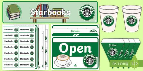 Starbucks Reading Corner, Star Books Cafe Classroom, Starbooks Display, Starbooks Reading Area, Starbooks Cafe Classroom, Starbooks Classroom, Reading Area Classroom, Teaching Necessities, Starbucks Classroom