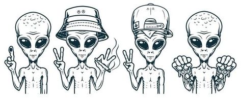 Alien Abduction Drawing, Cool Alien Drawings, Alien Drawing Sketches, Alien Drawing Easy, Ufo Tattoo Design, Cute Alien Art, Cartoon Stencil, Alien Tattoo Design, Alien Tattoo Ideas