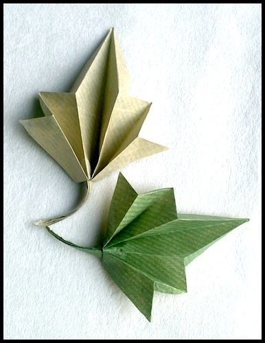 Diagrams: 5-Point Leaf | OrigamiUSA Origami Leaf Tutorial, Leaf Origami, Origami Leaf, Paper Origami Flowers, Origami Leaves, Origami Paper Folding, Origami Ball, Origami Bookmark, Origami Videos