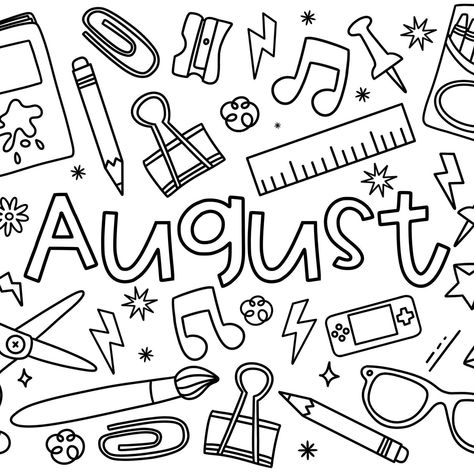 Welcome the vibrant days of August with colors as bright as the summer sun! Li* #AugustVibes #HelloAugust #SummerDays #AugustAdventures #SunshineAndSmiles #AugustMagic #SummerFun #AugustGoals #EndOfSummer #augustbliss June Doodles, August Doodles, Hello August, End Of Summer, Monthly Calendar, Summer Sun, Summer Days, Summer Fun, Doodles