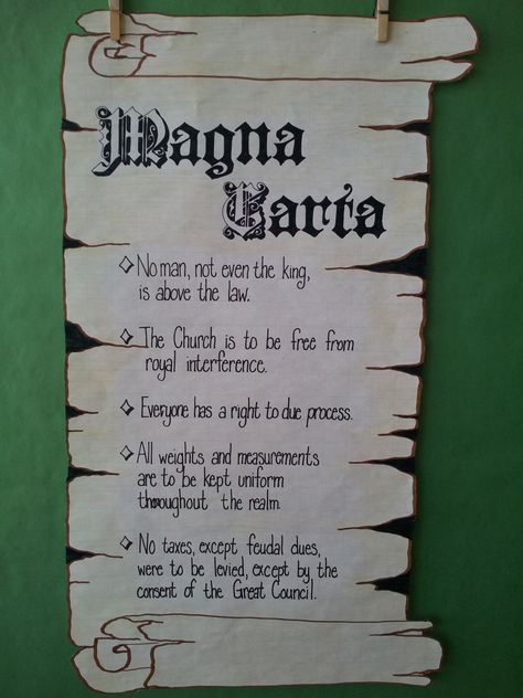 Anchor Chart - Magna Carta. Mystery of History Volume 2, Lesson 66 #MOHII66 Peaceful Press, 8th Grade History, History Homeschool, Middle Ages History, Chart School, 7th Grade Social Studies, Middle School History, 6th Grade Social Studies, 5th Grade Social Studies