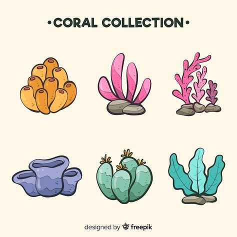 Coral Drawing, Sea Drawing, Coral Draw, Ideas De Collage, Sea Plants, Papercraft Ideas, Sea Coral, Plant Drawing, Visual Diary