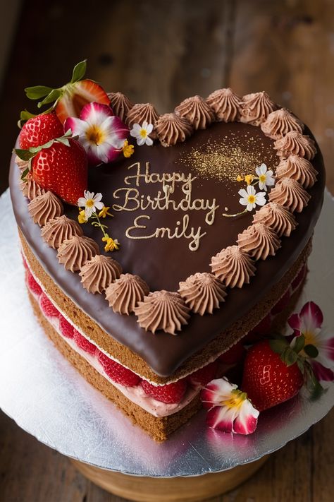 Heart-Shaped Birthday Cake: Elegant and Delicious Heart Shaped Christmas Cake, Heart Layer Cake, Heart Shape Cake Designs, 29 Birthday Ideas For Her, Birthday Cake Elegant, Chocolate Heart Cake, Elegant Birthday Cake, Moist Sponge Cake, Berries And Chocolate