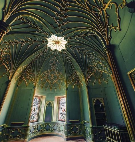 Strawberry Hill House, Strawberry Hill, Gothic Revival, Green Walls, European Antiques, Hill House, House On A Hill, House Garden, Dream House Decor