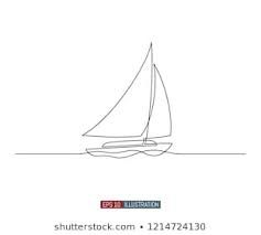 Boat Images, Sailboat Drawing, Line Drawing Tattoos, Boat Tattoo, Nautical Crafts, Single Line Drawing, Continuous Line Drawing, Outline Art, Single Line