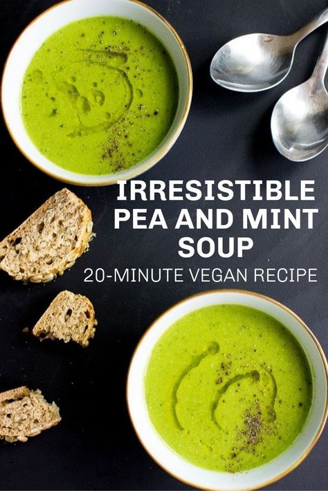 Pea And Mint Soup, Mint Soup, Soup Maker Recipes, Plant Based Lunch, British Dishes, Vegan Stew, Homemade Soup Recipe, Soup Maker, Mint Recipes