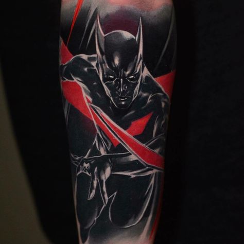 Batman Beyond Tattoo Ideas, Batman Beyond Tattoo, Beyond Tattoo, Rose Tat, Tattoo Back, Nail Design Video, Symbol Tattoo, Craft Photography, Full Sleeve Tattoos