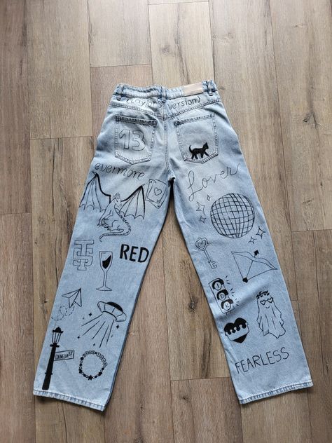 eras tour jeans ✨️ Eras Tour Jeans, Eras Tour, Taylor Swift, Swift, Collage, Red, T Shirt, Pins