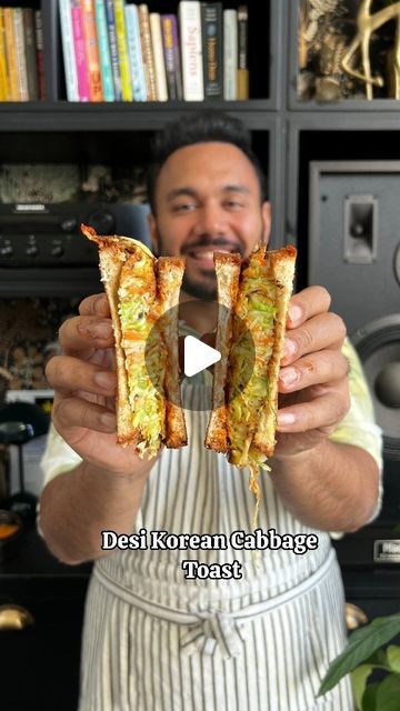 Cabbage Sandwich Recipes, Cabbage Sandwich, Cabbage Recipes Indian, Korean Cabbage, Onion Greens, Instagram Recipes, Kitchen Guide, Breakfast Recipes Indian, Toasted Bread