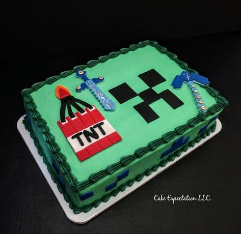 Minecraft Sheet Cake, Minecraft Cake Designs, Minecraft Bday, Birthday 20, Minecraft Birthday Cake, Train Cake, Minecraft Cake, Minecraft Birthday, Minecraft Party