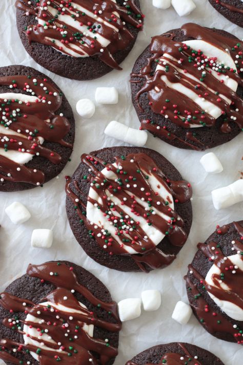 Hot Chocolate Cookie Recipes, Grasshopper Cookies, Best Cookie Recipe Ever, Cookies Video, Hot Cocoa Cookies, Best Holiday Cookies, Hot Chocolate Cookies, Cookie Videos, Cocoa Cookies