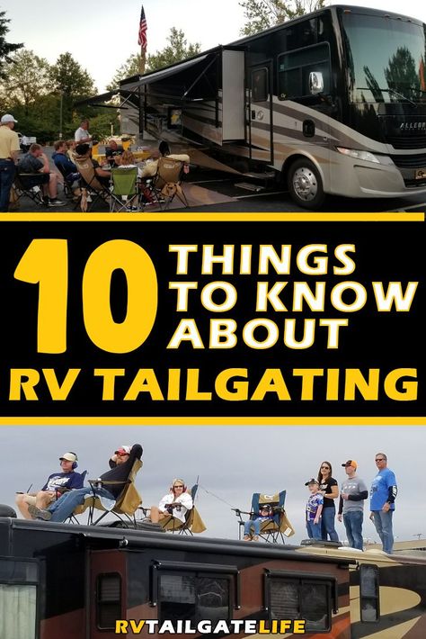 Interested in taking the leap into RV tailgating? Here are 10 things you need to know about RV tailgating - it's not just for football! Join us at NASCAR, baseball, music concerts, and more! With all the good food and air conditioning! #tailgating #RV #tailgate #rvtailgate Rv Inspiration, Waste Tanks, Travel Hack, Rv Tips, Diy Rv, Rv Lifestyle, Full Time Rv, Life Group, Rv Stuff