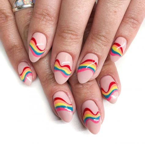 VIDEO: These pride nails are over the rainbow Rainbow Nail Art Designs, Rainbow Nails Design, Rainbow Nail Art, Rainbow Nail, Nagellack Trends, Rainbow Nails, Pastel Nails, Beach Nails, Hot Nails