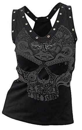 Halloween Costumes Plus Size, Punk Mode, Skull Clothing, Moda Chic, A Skull, Skull Shirts, Skull Print, Sleeveless Tshirt, Printed Tank Tops