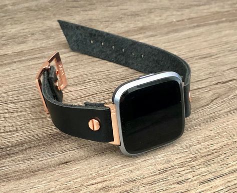 Fitbit Versa 2, Fitbit Bands, Rose Gold Apple Watch, Tech Jewelry, Fitbit Watch, Gold Apple Watch, Smart Jewelry, Genuine Leather Bracelet, 38mm Apple Watch Band