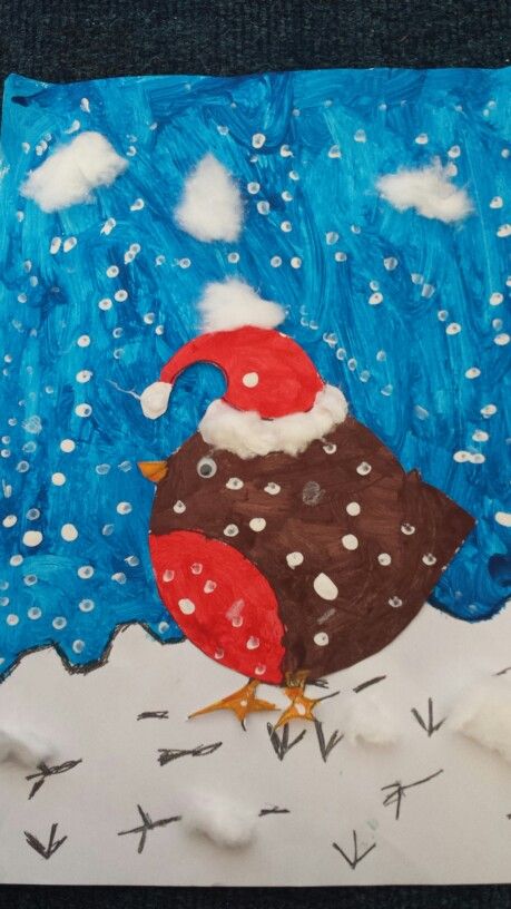 Christmas Robins Craft, Robin Crafts For Kids, Polar Animals, Christmas Card Art, Christmas Display, Art Club, Painting For Kids, Xmas Decorations, Christmas Art