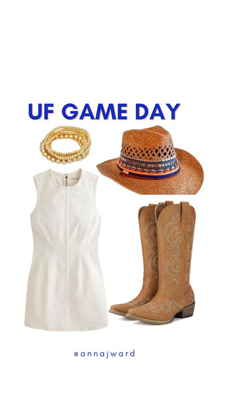 University of Florida game day outfit. UF game day. Orange and blue game day. Go gators. Gator game day outfit inspo. Uf Game Day, College Games, College Game Days, Blue Game, Overall Outfit, Game Day Outfit, University Of Florida, Gameday Outfit, Game Day