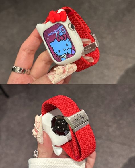 Hello Kitty Apple Watch Nylon Braided Watch Strap Now available in my shop! Search ‘AP9857’ to find it, Link in bio. Follow @cutelalacoshop for more cute items! #hellokitty #applewatch #hellokittycore #hellokittylovers #hellokittyfan #applewatchband Hello Kitty Apple Watch, Hello Kitty Apple, Charming Kitty, Sanrio Fashion, Apple Watch 3, Red Cases, Kawaii Sanrio, Apple Watch Case, Apple Watch Wallpaper