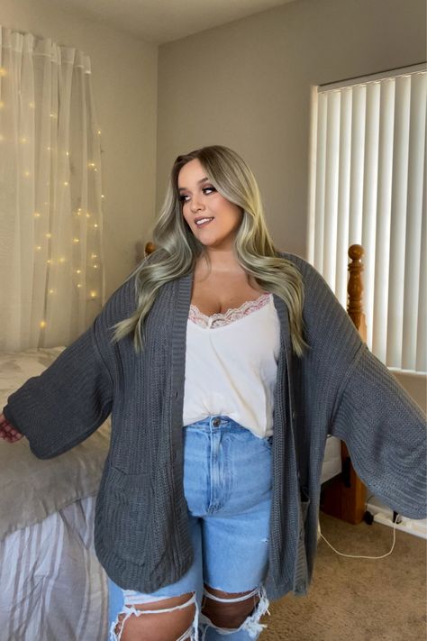 Shop AE Oversized Cardigan and other curated products on LTK, the easiest way to shop everything from your favorite creators. Plus Size Cardigan Outfit, Shorts Fall Outfit, Cardigan Outfit Plus Size, Oversized Cardigan Outfit, Fall Outfit Casual, Plus Size Cardigan, Cardigan Outfit, Plus Size Cardigans, Cardigan Outfits