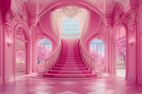 Cute Girly Room Ideas, Summer Photo Backdrop, Barbie Backdrop, Dancing Room, Dream House Pictures, Summer Backdrop, Baby Pink Background, Fun Beauty Products, Barbie Wallpaper