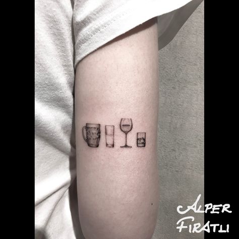 Whiskey Tattoo, Beer Tattoos, Tattoo Artwork, Fairy Tattoo, Book Tattoo, Minimal Tattoo, Couple Tattoos, A Drink, Tattoo On