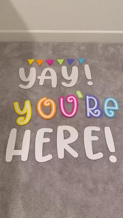 Yay Youre Here Classroom Door, Classroom Hallway Decor, Joey Udovich, Rainbow Room Decor, Door Displays, Rainbow Room, Door Decorations Classroom, Classroom Door, Blue Rooms