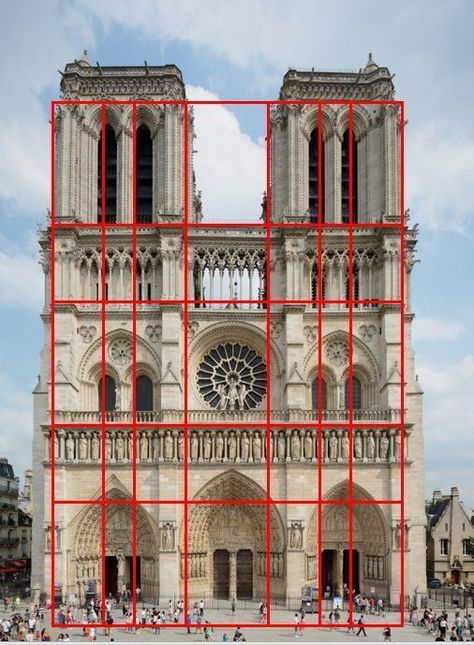 Golden Ratio Architecture, Middle Ages Architecture, Golden Mean, Perspective Drawing Architecture, The Golden Ratio, Gothic Cathedrals, Geometric Architecture, Cathedral Architecture, Architecture Sketchbook