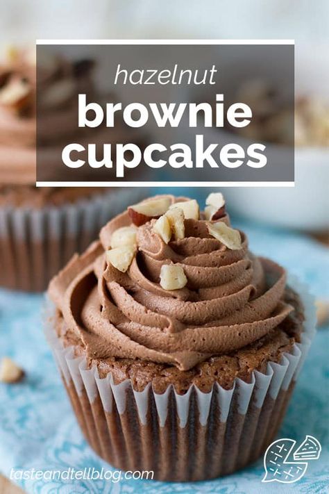 These Hazelnut Brownie Cupcakes with Hazelnut Buttercream are a hybrid brownie/cupcake with chopped hazelnuts throughout, then topped with a luscious chocolate hazelnut buttercream. Chocolate Hazelnut Cupcakes, Hazelnut Cupcakes, Hazelnut Buttercream, Hazelnut Recipes, Great Dinner Ideas, Brownie Cupcakes, Chocolate Hazelnut, Chocolate Cupcakes, Hazelnut