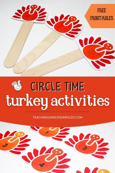 Download these free turkey printables for a fun preschool Thanksgiving circle time activity! #Thanksgiving #circletime #centers #colors #turkey #activity #toddlers #preschool #2yearolds #3yearolds #teaching2and3yearolds Thanksgiving Circle Time, Turkey Theme Preschool, Thanksgiving Toddler Activities, Thanksgiving Preschool Theme, Circle Time Activity, Circle Activities, Preschool Circle Time Activities, Circle Time Games, Fall Activities For Toddlers