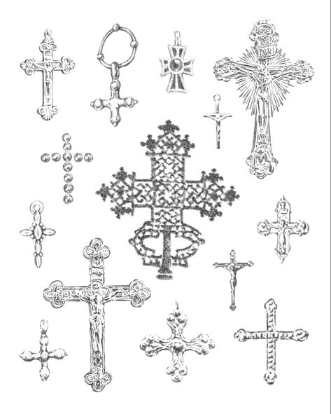 Unique Tattoos Flower, Ornamental Cross Tattoo, Very Unique Tattoos, Unique Cross Tattoos, Ear Tattoo Ideas, Sigil Tattoo, Cross Tattoo Designs, Come See Me, Tattoo Flash Art