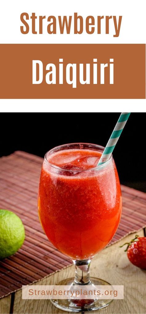 Make this delicious Strawberry Daiquiri cocktail using fresh strawberries and rum. It tastes great on its own or as an ingredient in other cocktails Strawberry Daiquiri Cocktail, Strawberry Daiquiri Recipe, Frozen Daiquiri, Daiquiri Recipe, Daiquiri Cocktail, Most Popular Cocktails, Make Simple Syrup, Strawberry Syrup, Strawberry Daiquiri