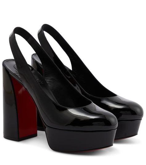 Christian Louboutin - Movida leather platform pumps | Mytheresa Christian Louboutin Platform Heels, Red Sole Heels, Christian Louboutin Shoes Pumps, Louboutin Online, Dr Shoes, Louboutin Heels, Christian Louboutin Heels, Platform Block Heels, Leather Platform Sandals