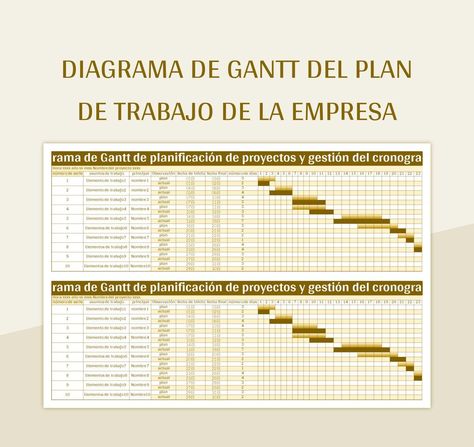 Diagrama De Gantt Del Plan De Trabajo De La Empresa Microsoft Excel, Microsoft