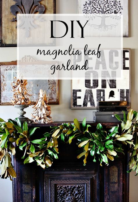 Making Magnolia Garland, Magnolia Leaf Garland Christmas, How To Make A Magnolia Garland, Magnolia Leaf Garland Diy, How To Make Magnolia Garland, How To Make A Magnolia Leaf Wreath, Magnolia Leaf Wreath Diy, Magnolia Leaf Christmas Wreath, Magnolia Christmas Garland