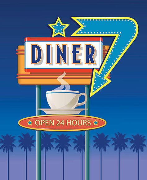 1,105 Retro Diner Photos and Premium High Res Pictures - Getty Images Diner Poster, Classic American Diner, Diner Menu, Restaurant Vintage, Diner Sign, Restaurant Poster, Vintage Diner, Retro Diner, American Diner