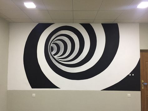 Wall optical illusion ART. Drown by me and dad. Optical Illusion Wall Painting, Optical Illusion Wall Art, Hole Optical Illusion, Drawing Optical Illusions, Photo Op Wall, Optical Illusion Paintings, Wall Art Drawing, Wall Paint Patterns, Illusion Paintings