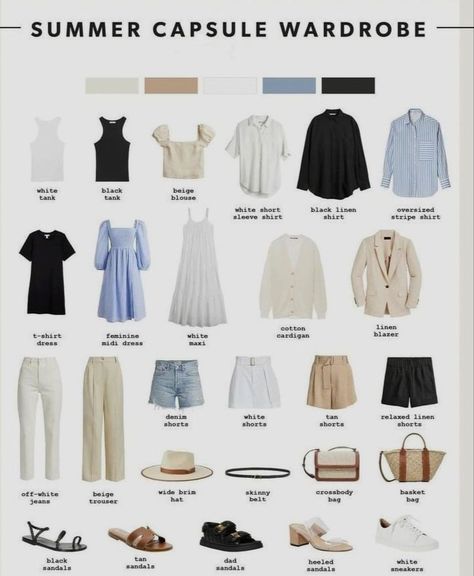 Virtually Styled By, Casual Packing Outfits, Old Money Summer Wardrobe, Old Money Shoes, Clothes Capsule Wardrobe, Chic Capsule Wardrobe, Minimalist Wardrobe Capsule, Ultimate Capsule Wardrobe, Capsule Wardrobe Casual