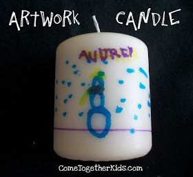 Come Together Kids: Artwork Candles Candle Transfer, Kids Candles, Candle Diy, Mother's Day Activities, Paper Candle, Candles Christmas, Simple Drawings, Christmas Gifts For Parents, Candle Cover